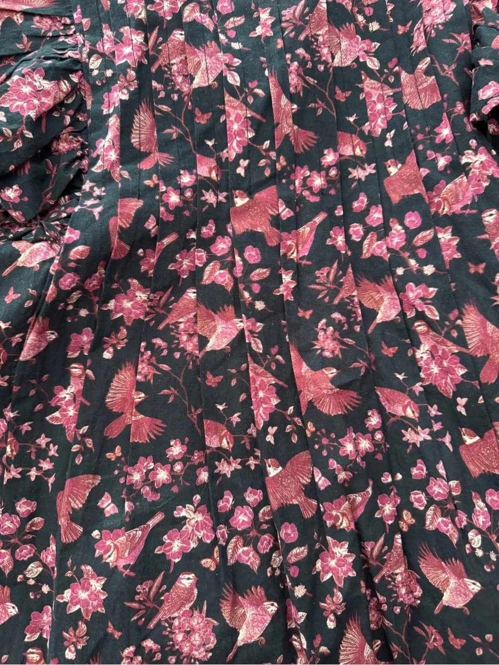 Victoria Dunn Black Blouse with Pink Floral Print